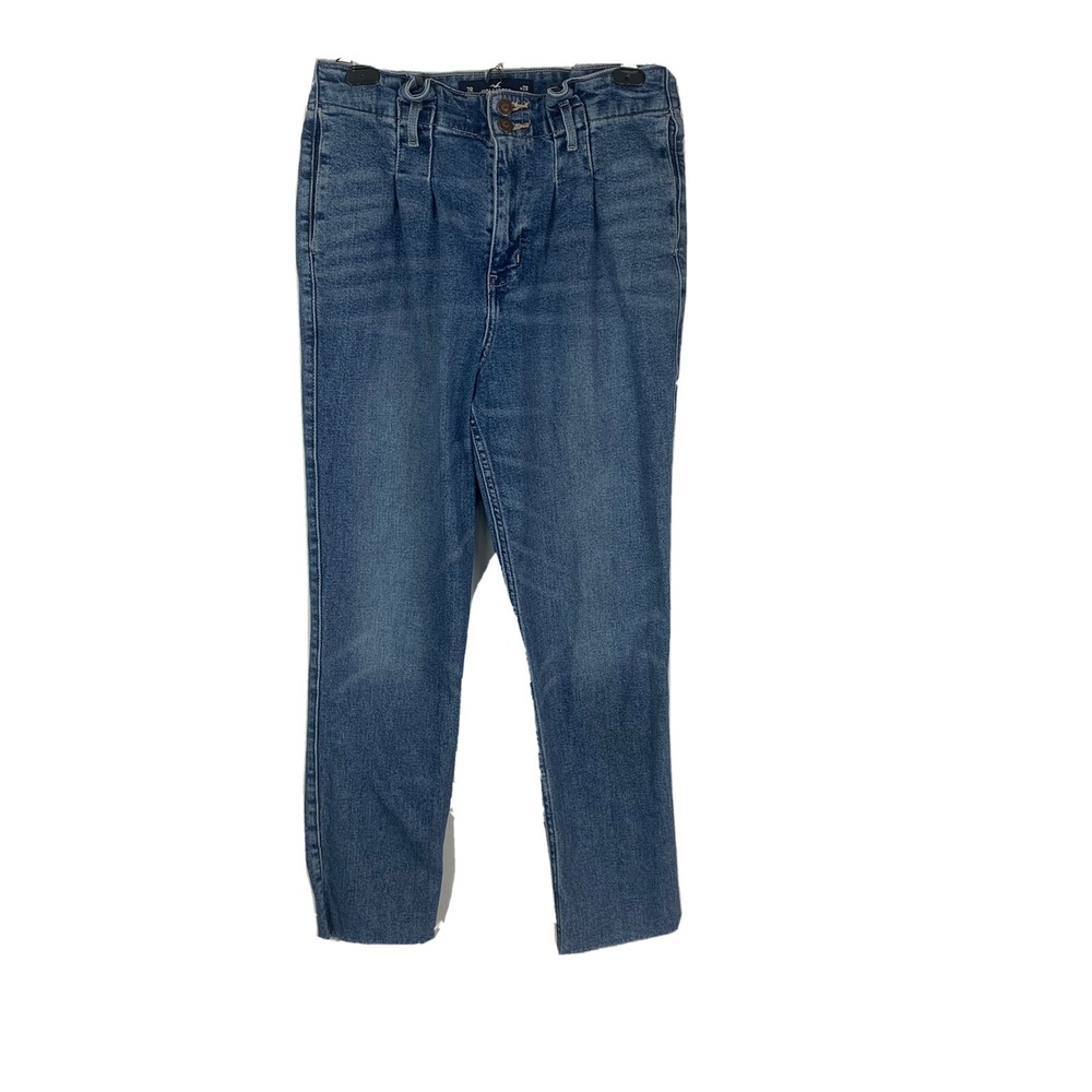 Hollister Jeans Women's Sz 7 28x 27 Curvy Ultra High Rise Mom Stretch Pleated
